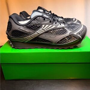 Bottega Veneta Black and Gray Mesh Athletic Shoes